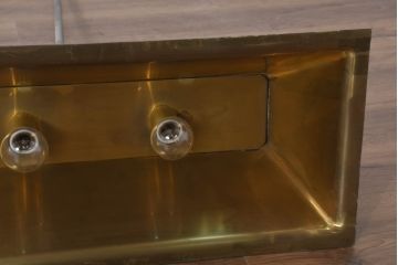 中古　高級品　希少!!　お洒落な空間づくりにおすすめな真鍮製のプールバーライト(プールバーランプ、ビリヤードライト、ビリヤードランプ、天井照明、吊り下げ照明、ランプシェード)(R-081194)