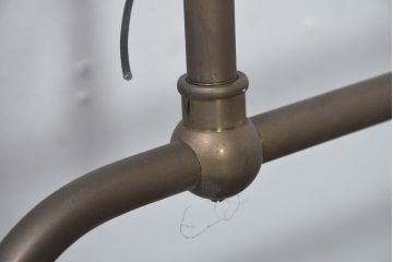 中古　高級品　希少!!　お洒落な空間づくりにおすすめな真鍮製のプールバーライト(プールバーランプ、ビリヤードライト、ビリヤードランプ、天井照明、吊り下げ照明、ランプシェード)(R-081195)