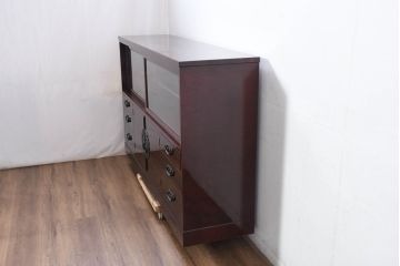 中古　新古品　未使用　展示品　二本松工藝館　田中家具　和の趣を感じる民芸飾り棚(サイドボード、サイドキャビネット、収納棚、戸棚)(定価約88万円)(R-081198)