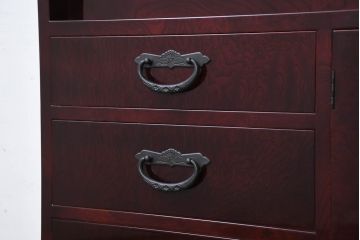 中古　新古品　未使用　展示品　二本松工藝館　田中家具　和の趣を感じる民芸飾り棚(サイドボード、サイドキャビネット、収納棚、戸棚)(定価約88万円)(R-081198)