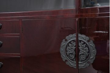 中古　新古品　未使用　展示品　二本松工藝館　田中家具　和の趣を感じる民芸飾り棚(サイドボード、サイドキャビネット、収納棚、戸棚)(定価約88万円)(R-081198)