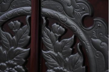 中古　新古品　未使用　展示品　二本松工藝館　田中家具　和の趣を感じる民芸飾り棚(サイドボード、サイドキャビネット、収納棚、戸棚)(定価約88万円)(R-081198)