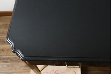 中古　最高級!!　イタリア輸入家具　天板黒御影石　マホガニー材　真鍮(しんちゅう)製　上質さが感じられる凝った造り込みが魅力的なデスク(平机、ワークデスク、在宅用、在宅ワーク用)(定価約120万円)(R-081204)