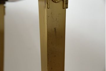中古　最高級!!　イタリア輸入家具　天板黒御影石　マホガニー材　真鍮(しんちゅう)製　上質さが感じられる凝った造り込みが魅力的なデスク(平机、ワークデスク、在宅用、在宅ワーク用)(定価約120万円)(R-081204)