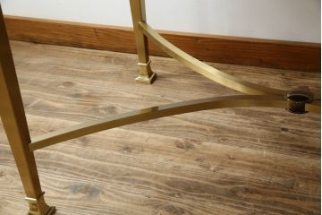 中古　最高級!!　イタリア輸入家具　天板黒御影石　マホガニー材　真鍮(しんちゅう)製　上質さが感じられる凝った造り込みが魅力的なデスク(平机、ワークデスク、在宅用、在宅ワーク用)(定価約120万円)(R-081204)