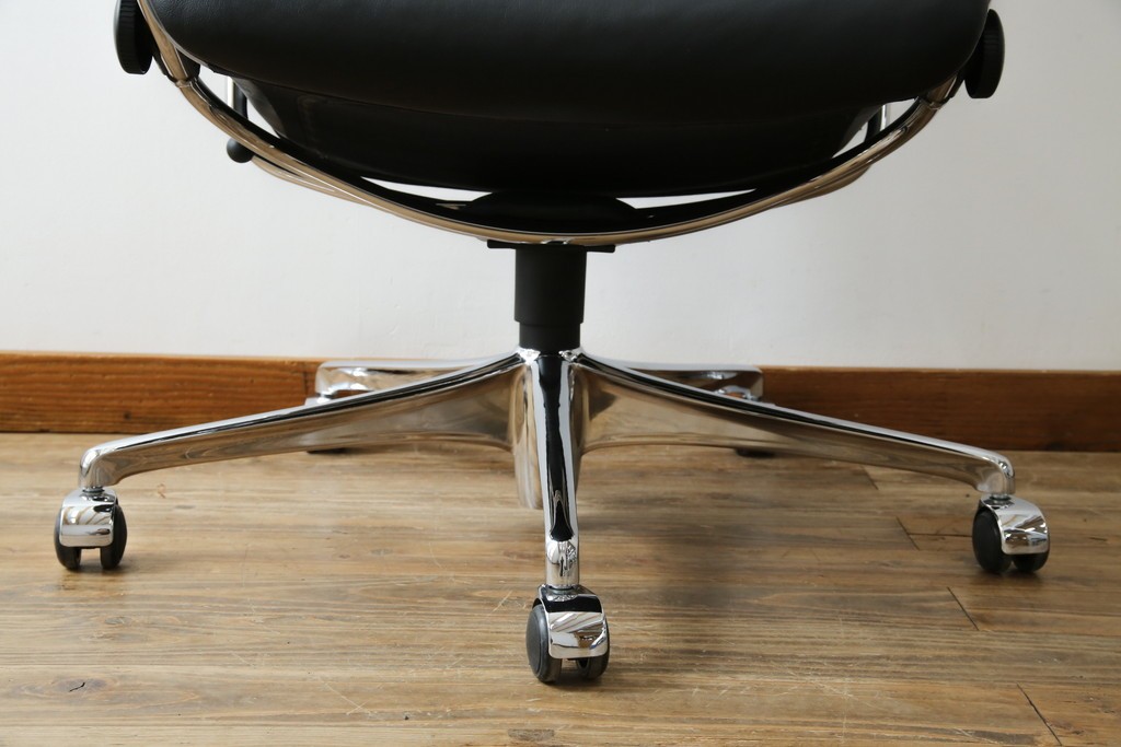 中古　ノルウェー　EKORNES(エコーネス)社　本革　Stressless Metro Office (ストレスレス メトロ オフィス)　インダストリアルな高級デスクチェア　定価約31万円　(R-081207)