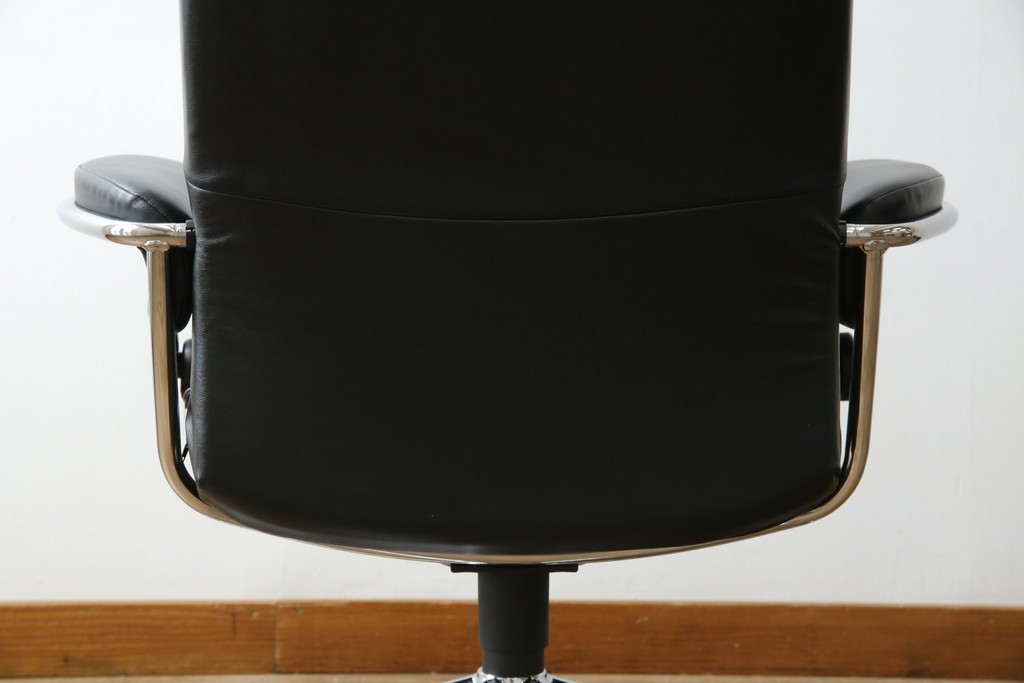 中古　ノルウェー　EKORNES(エコーネス)社　本革　Stressless Metro Office (ストレスレス メトロ オフィス)　インダストリアルな高級デスクチェア　定価約31万円　(R-081207)