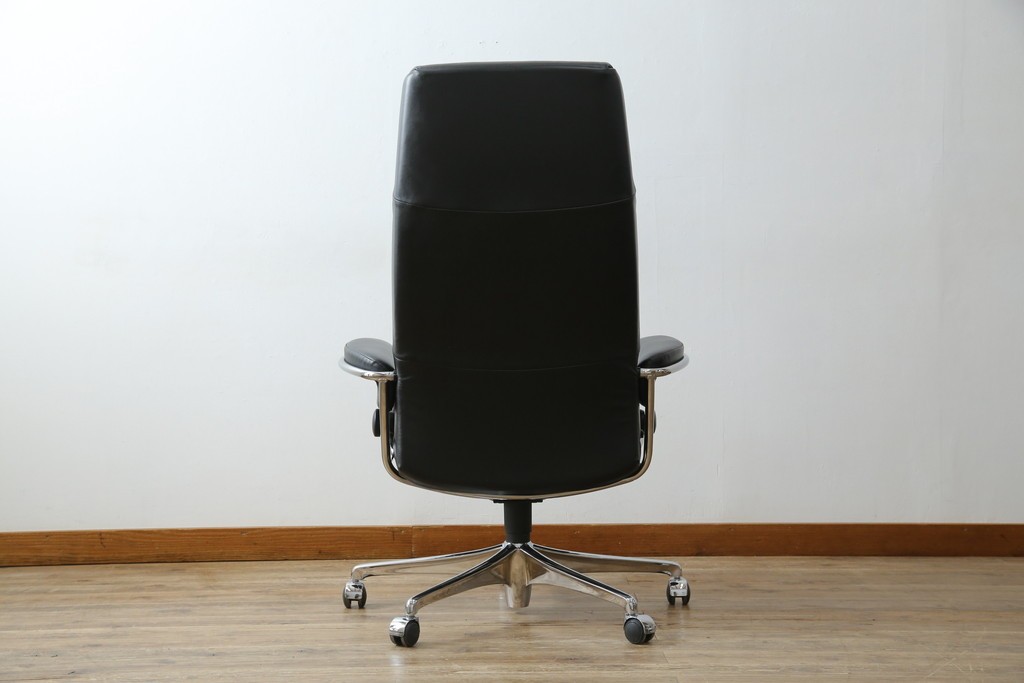 中古　ノルウェー　EKORNES(エコーネス)社　本革　Stressless Metro Office (ストレスレス メトロ オフィス)　インダストリアルな高級デスクチェア　定価約31万円　(R-081207)