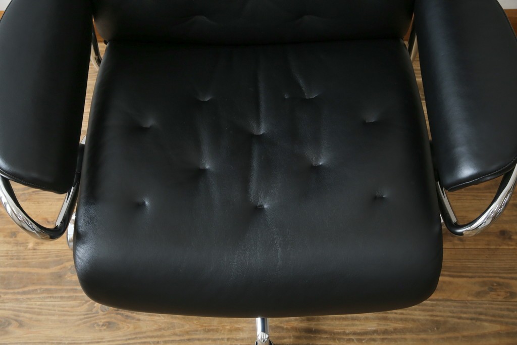 中古　ノルウェー　EKORNES(エコーネス)社　本革　Stressless Metro Office (ストレスレス メトロ オフィス)　インダストリアルな高級デスクチェア　定価約31万円　(R-081207)