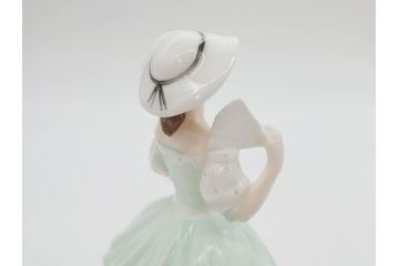 イギリス　COALPORT(コールポート)　淡い彩色が美しいフィギュリン3点セット(Loretta、Carla、Ladies of Fashion Strawberry Fayre、女性、貴婦人、置物、ディスプレイ、英国)(R-081210)