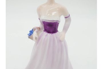 イギリス　COALPORT(コールポート)　淡い彩色が美しいフィギュリン3点セット(Loretta、Carla、Ladies of Fashion Strawberry Fayre、女性、貴婦人、置物、ディスプレイ、英国)(R-081210)