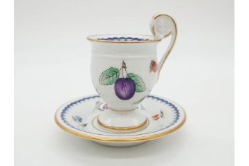 イタリア　Richard Ginori(リチャードジノリ)　イタリアンフルーツ　ベッキオフルーツ　ボンジョルノ　プルーン　チェリー　食卓に彩を添えるジノリ9点セット(花、フラワー、果物、チョコレートカップ&ソーサー、S&C、皿、バタープレート、ボンボニエール、デミタス、金彩)(R-081211)