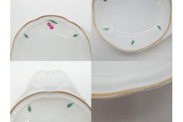 イタリア　Richard Ginori(リチャードジノリ)　イタリアンフルーツ　ベッキオフルーツ　ボンジョルノ　プルーン　チェリー　食卓に彩を添えるジノリ9点セット(花、フラワー、果物、チョコレートカップ&ソーサー、S&C、皿、バタープレート、ボンボニエール、デミタス、金彩)(R-081211)