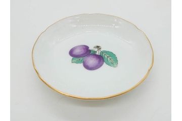 イタリア　Richard Ginori(リチャードジノリ)　イタリアンフルーツ　ベッキオフルーツ　ボンジョルノ　プルーン　チェリー　食卓に彩を添えるジノリ9点セット(花、フラワー、果物、チョコレートカップ&ソーサー、S&C、皿、バタープレート、ボンボニエール、デミタス、金彩)(R-081211)