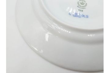 デンマーク　ROYAL COPENHAGEN(ロイヤルコペンハーゲン)　ブルーフルーテッド ハーフレース　(大)約25cm　(小)約19cm　繊細な絵付けが可愛らしいプレート3枚セット(大皿、中皿、洋食器、北欧)(R-081212)