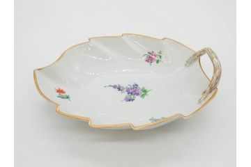 ドイツ　Dresden(ドレスデン)　カール・ティーメ工房　金彩　透かし　花柄　リーフプレート　デミタスカップ&ソーサー　煌びやかで麗しいプレート2枚&C&Sセット(フラワー、ディッシュ、中皿、変形皿、洋食器)(R-081213)