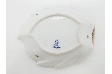 ドイツ　Dresden(ドレスデン)　カール・ティーメ工房　金彩　透かし　花柄　リーフプレート　デミタスカップ&ソーサー　煌びやかで麗しいプレート2枚&C&Sセット(フラワー、ディッシュ、中皿、変形皿、洋食器)(R-081213)