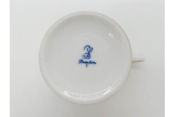 ドイツ　Dresden(ドレスデン)　カール・ティーメ工房　金彩　透かし　花柄　リーフプレート　デミタスカップ&ソーサー　煌びやかで麗しいプレート2枚&C&Sセット(フラワー、ディッシュ、中皿、変形皿、洋食器)(R-081213)