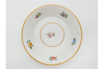 ドイツ　Dresden(ドレスデン)　カール・ティーメ工房　金彩　透かし　花柄　リーフプレート　デミタスカップ&ソーサー　煌びやかで麗しいプレート2枚&C&Sセット(フラワー、ディッシュ、中皿、変形皿、洋食器)(R-081213)
