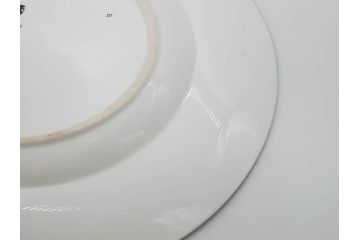 イギリス　WEDGWOOD(ウェッジウッド)　FLORENTINE TURQUOISE(フロレンティーン ターコイズ)　オーバルディッシュ　スーププレート　威風堂々としたデザインが見事なプレート3枚セット(グロテスク文様、フルーツ、果物、大皿、洋食器、英国)(R-081214)