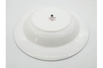 イギリス　WEDGWOOD(ウェッジウッド)　FLORENTINE TURQUOISE(フロレンティーン ターコイズ)　オーバルディッシュ　スーププレート　威風堂々としたデザインが見事なプレート3枚セット(グロテスク文様、フルーツ、果物、大皿、洋食器、英国)(R-081214)