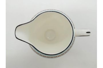 イギリス　WEDGWOOD(ウェッジウッド)　FLORENTINE TURQUOISE(フロレンティーン ターコイズ)　ティー　コーヒー　高い品格を感じるシュガーボックス・クリーマー2点セット(グロテスク文様、フルーツ、果物、ミルクジャー、ミルクポット、シュガーポット、ボンボン入れ、洋食器、英国)(R-081215)