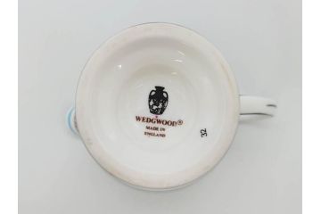 イギリス　WEDGWOOD(ウェッジウッド)　FLORENTINE TURQUOISE(フロレンティーン ターコイズ)　ティー　コーヒー　高い品格を感じるシュガーボックス・クリーマー2点セット(グロテスク文様、フルーツ、果物、ミルクジャー、ミルクポット、シュガーポット、ボンボン入れ、洋食器、英国)(R-081215)