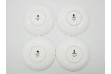 イギリス　WEDGWOOD(ウェッジウッド)　FLORENTINE TURQUOISE(フロレンティーン ターコイズ)　重厚感ある佇まいのコーヒーカップ&ソーサー4客セット(グロテスク文様、フルーツ、果物、C&S、洋食器、英国)(R-081216)
