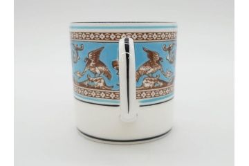イギリス　WEDGWOOD(ウェッジウッド)　FLORENTINE TURQUOISE(フロレンティーン ターコイズ)　優雅な時間を演出するコーヒーカップ&ソーサー3客セット(グロテスク文様、フルーツ、果物、洋食器、英国)(R-081217)