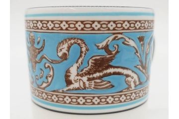 イギリス　WEDGWOOD(ウェッジウッド)　FLORENTINE TURQUOISE(フロレンティーン ターコイズ)　優雅な時間を演出するコーヒーカップ&ソーサー3客セット(グロテスク文様、フルーツ、果物、洋食器、英国)(R-081217)