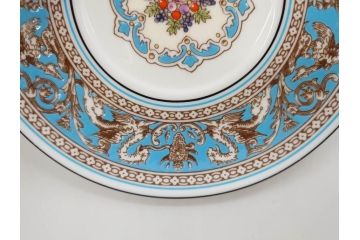 イギリス　WEDGWOOD(ウェッジウッド)　FLORENTINE TURQUOISE(フロレンティーン ターコイズ)　優雅な時間を演出するコーヒーカップ&ソーサー3客セット(グロテスク文様、フルーツ、果物、洋食器、英国)(R-081217)
