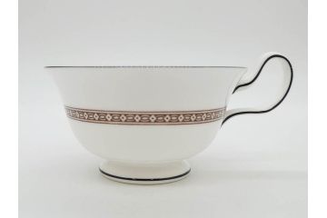 イギリス　WEDGWOOD(ウェッジウッド)　FLORENTINE TURQUOISE(フロレンティーン ターコイズ)　上品な佇まいのティーカップ&ソーサー4客セット(グロテスク文様、フルーツ、果物、ピオニー、C&S、洋食器、英国)(R-081218)
