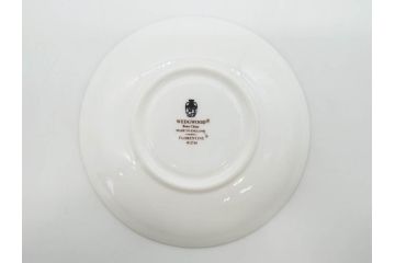 イギリス　WEDGWOOD(ウェッジウッド)　FLORENTINE TURQUOISE(フロレンティーン ターコイズ)　上品な佇まいのティーカップ&ソーサー4客セット(グロテスク文様、フルーツ、果物、ピオニー、C&S、洋食器、英国)(R-081218)