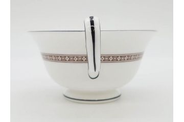 イギリス　WEDGWOOD(ウェッジウッド)　FLORENTINE TURQUOISE(フロレンティーン ターコイズ)　上品な雰囲気のティーカップ&ソーサー4客セット(グロテスク文様、フルーツ、果物、ピオニー、C&S、洋食器、英国)(R-081219)