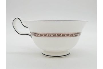 イギリス　WEDGWOOD(ウェッジウッド)　FLORENTINE TURQUOISE(フロレンティーン ターコイズ)　上品な雰囲気のティーカップ&ソーサー4客セット(グロテスク文様、フルーツ、果物、ピオニー、C&S、洋食器、英国)(R-081219)
