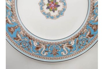 イギリス　WEDGWOOD(ウェッジウッド)　FLORENTINE TURQUOISE(フロレンティーン ターコイズ)　食卓が華やぐプレート6枚セット(グロテスク文様、フルーツ、果物、中皿、洋食器、英国)(R-081220)