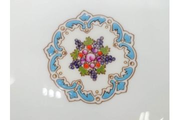 イギリス　WEDGWOOD(ウェッジウッド)　FLORENTINE TURQUOISE(フロレンティーン ターコイズ)　食卓が華やぐプレート6枚セット(グロテスク文様、フルーツ、果物、中皿、洋食器、英国)(R-081220)