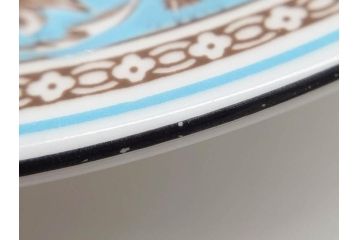 イギリス　WEDGWOOD(ウェッジウッド)　FLORENTINE TURQUOISE(フロレンティーン ターコイズ)　食卓が華やぐプレート6枚セット(グロテスク文様、フルーツ、果物、中皿、洋食器、英国)(R-081220)