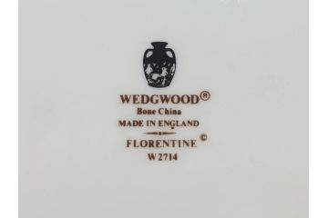 イギリス　WEDGWOOD(ウェッジウッド)　FLORENTINE TURQUOISE(フロレンティーン ターコイズ)　フォーマルな雰囲気漂うプレート9枚セット(グロテスク文様、フルーツ、果物、中皿、洋食器、英国)(R-081221)