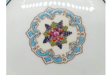 イギリス　WEDGWOOD(ウェッジウッド)　FLORENTINE TURQUOISE(フロレンティーン ターコイズ)　エキゾチックなデザインが目を引くプレート9枚セット(グロテスク文様、フルーツ、果物、中皿、洋食器、英国)(R-081222)