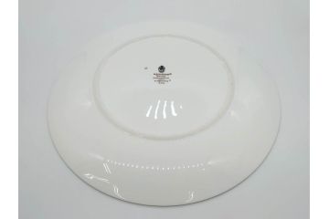 イギリス　WEDGWOOD(ウェッジウッド)　FLORENTINE TURQUOISE(フロレンティーン ターコイズ)　食卓を華やかに演出するプレート4枚セット(グロテスク文様、フルーツ、果物、大皿、スーププレート、洋食器、英国)(R-081223)