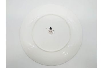 イギリス　WEDGWOOD(ウェッジウッド)　FLORENTINE TURQUOISE(フロレンティーン ターコイズ)　食卓を華やかに演出するプレート4枚セット(グロテスク文様、フルーツ、果物、大皿、スーププレート、洋食器、英国)(R-081223)