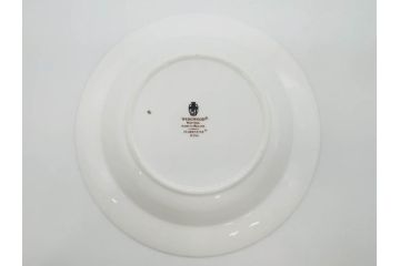 イギリス　WEDGWOOD(ウェッジウッド)　FLORENTINE TURQUOISE(フロレンティーン ターコイズ)　フォーマルで食卓が華やぐプレート3枚&スーププレート3枚セット(グロテスク文様、フルーツ、果物、スープ皿、洋食器、英国)(R-081224)