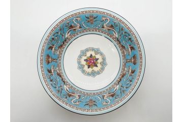イギリス　WEDGWOOD(ウェッジウッド)　FLORENTINE TURQUOISE(フロレンティーン ターコイズ)　クラシックなデザインの気品あふれるボウル大小6枚セット(グロテスク文様、深皿、サラダボウル、サラダソーサー、洋食器、英国)(R-081227)