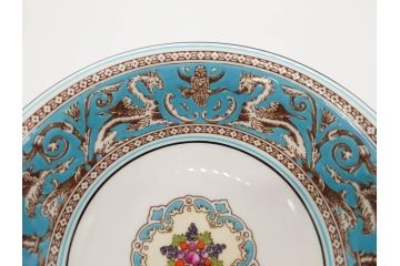 イギリス　WEDGWOOD(ウェッジウッド)　FLORENTINE TURQUOISE(フロレンティーン ターコイズ)　クラシックなデザインの気品あふれるボウル大小6枚セット(グロテスク文様、深皿、サラダボウル、サラダソーサー、洋食器、英国)(R-081227)