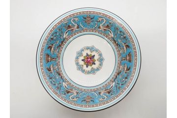 イギリス　WEDGWOOD(ウェッジウッド)　FLORENTINE TURQUOISE(フロレンティーン ターコイズ)　クラシックなデザインの気品あふれるボウル大小6枚セット(グロテスク文様、深皿、サラダボウル、サラダソーサー、洋食器、英国)(R-081227)