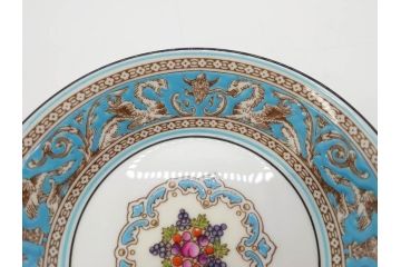 イギリス　WEDGWOOD(ウェッジウッド)　FLORENTINE TURQUOISE(フロレンティーン ターコイズ)　クラシックなデザインの気品あふれるボウル大小6枚セット(グロテスク文様、深皿、サラダボウル、サラダソーサー、洋食器、英国)(R-081227)