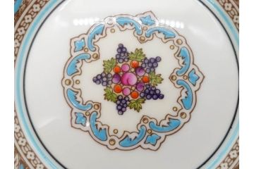 イギリス　WEDGWOOD(ウェッジウッド)　FLORENTINE TURQUOISE(フロレンティーン ターコイズ)　クラシックなデザインの気品あふれるボウル大小6枚セット(グロテスク文様、深皿、サラダボウル、サラダソーサー、洋食器、英国)(R-081227)