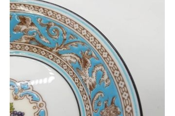 イギリス　WEDGWOOD(ウェッジウッド)　FLORENTINE TURQUOISE(フロレンティーン ターコイズ)　クラシックなデザインの気品あふれるボウル大小6枚セット(グロテスク文様、深皿、サラダボウル、サラダソーサー、洋食器、英国)(R-081227)