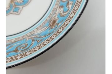 イギリス　WEDGWOOD(ウェッジウッド)　FLORENTINE TURQUOISE(フロレンティーン ターコイズ)　クラシックなデザインの気品あふれるボウル大小6枚セット(グロテスク文様、深皿、サラダボウル、サラダソーサー、洋食器、英国)(R-081227)